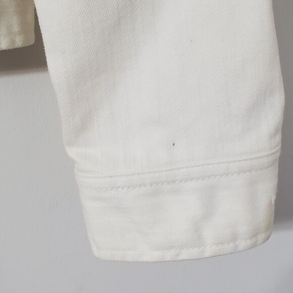 Lauren Jeans Co Womens Sz Small Aztec Beaded White Denim Jacket - Picture 9 of 10